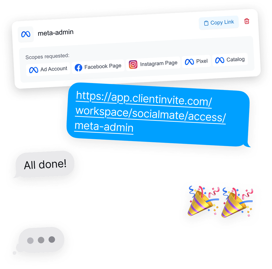 Copy the static link and send it to your client