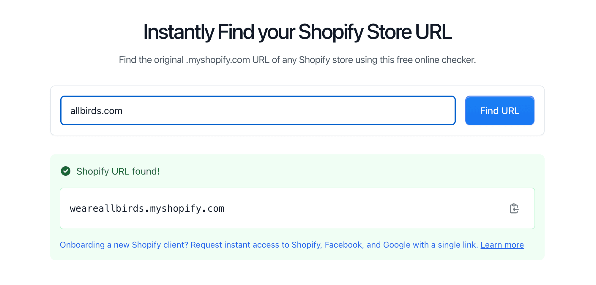 How to find myshopify URL for Shopify collaborator request
