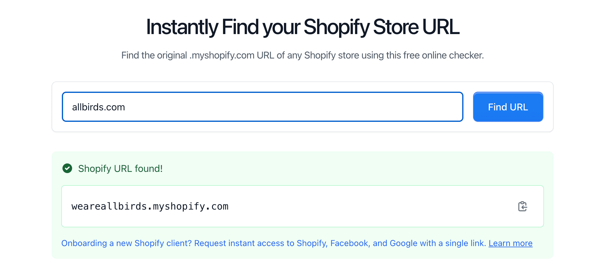 Where is myshopify URL